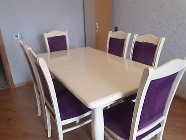 Qonaq otağı üçün, İşlənmiş, Kvadrat masa, 6 stul