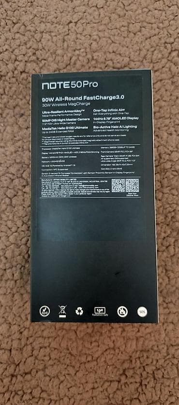 samsung note 500: Infinix Note 50 Pro, 256 GB, rəng - Qara, Simsiz şarj — 4