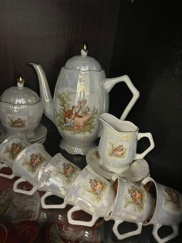 Çay dəsti, rəng - Ağ, Farfor