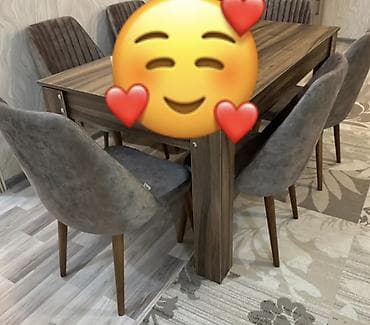 sovde az mebel: İşlənmiş, Açılan, Dördbucaq masa, 6 stul — 1