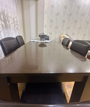 işlənmiş stol stul: Qonaq otağı üçün, İşlənmiş, Açılmayan, Dördbucaq masa, 6 stul — 1