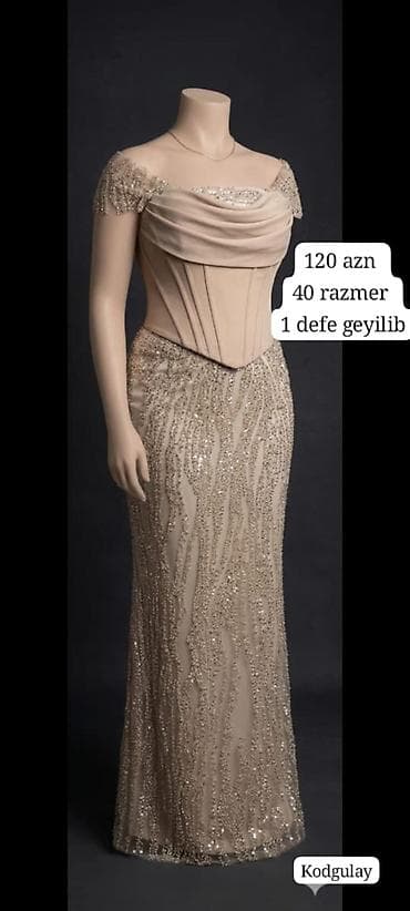 boyun bagi: Zərif ziyafət/libas geyimi – bej/nud rəngdə, yuxarı hissəsi korset — 1