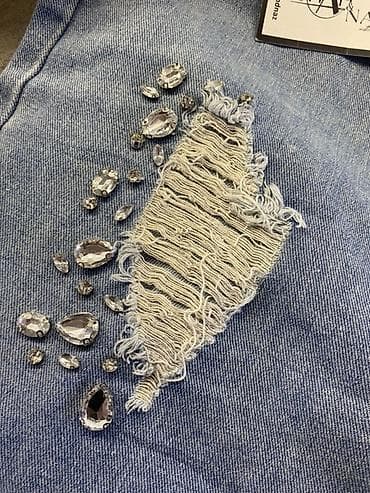 trapes şalvar: Mavi rəngli qadın cins şalvar - Ölçü: S–M (etiketli) - Model — 4