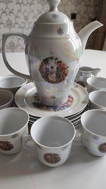 hamam naboru: Çay dəsti, rəng - Ağ, Farfor, Madonna, 6 nəfərlik, Almaniya — 2