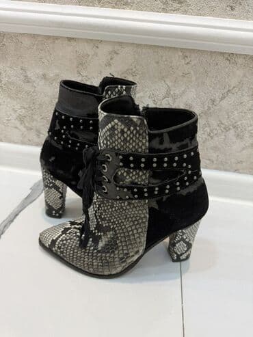 nappa deri: Qadın üçün şnürlü yarımboğaz çəkmələr Ölçü 36 - Model: yarımboğaz — 3