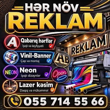 Hər növ reklam işləri - Qabarıq hərflər: işıqlı, keyfiyyətli həllər; lalafo.az -da Hər növ reklam işləri - Qabarıq hərflər: işıqlı, keyfiyyətli həllər;