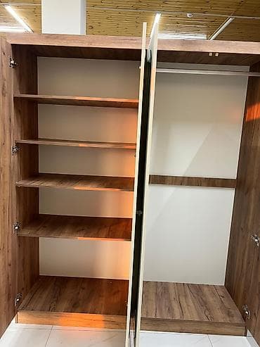 embawood dolablar: 3 qapılı, Güzgülü, Qəhvəyi, Taxta, Açılan, Düz dolab — 2