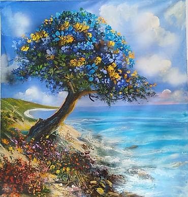 nar ağacı: Yağlı boya tablo kolleksiyası – çərçivəli, iri ölçülü əsərlər 1) 3D — 6