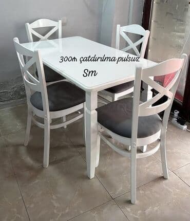 Mətbəx üçün, Yeni, Açılmayan, Dördbucaq masa, 4 stul lalafo.az -da Mətbəx üçün, Yeni, Açılmayan, Dördbucaq masa, 4 stul