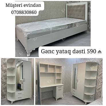 Gənc yataq dəsti – 590 ₼ Dəst tərkibi: - Tək nəfərlik çarpayı: yumşaq