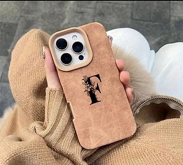 iphone 1164: IPhone üçün şık qoruyucu qab – bej rəngli, məxməri teksturalı arxa — 1