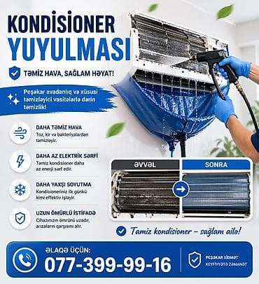 Kondisioner yuyulması – təmiz hava, sağlam həyat! Peşəkar avadanlıq
