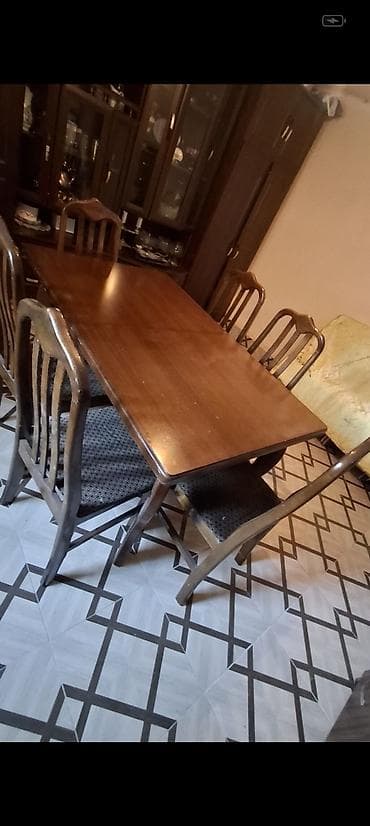 stol stul mebel: İşlənmiş, 6 stul — 1