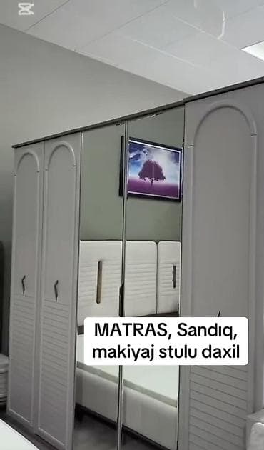acarlı dolab: Yataq otağı dəsti – müasir skandinavi üslubunda, açıq boz rəng — 3