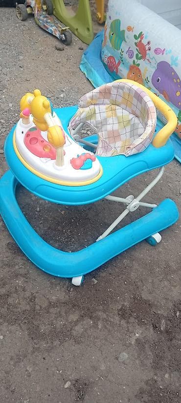 kidilo коляска: Uşaq gəzdirəni / yüyürək - Rəng: mavi-göy korpus, ağ-sarı detallar - — 2