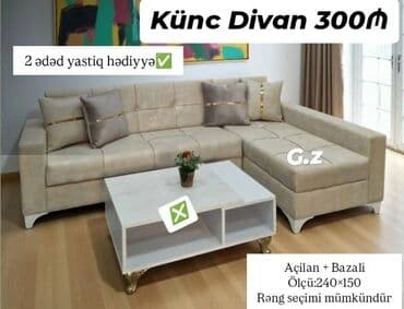 Kreslolar: Künc divan, Açılan, Bazalı, Parça — 1