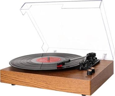 qacış aparatı: Yeni Val oxudan patefon vinil pleyer retro görünüşü və müasir — 1