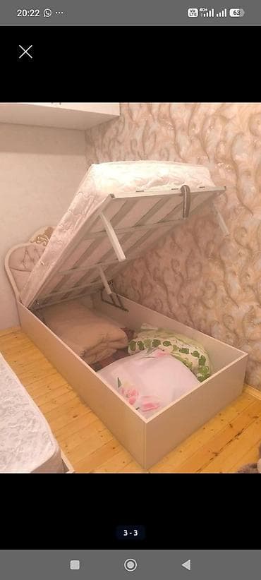 matras taxt: Təknəfərlik çarpayı, Bazalı, Matras ilə, Siyirməsiz — 2