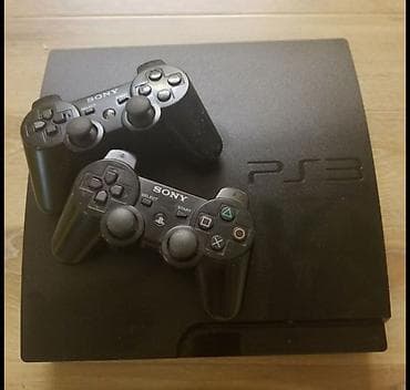 playstation oyunlar: Sony PlayStation 3 (PS3) Slim oyun konsolu - Rəng: Qara - Komplekt: 2 — 1