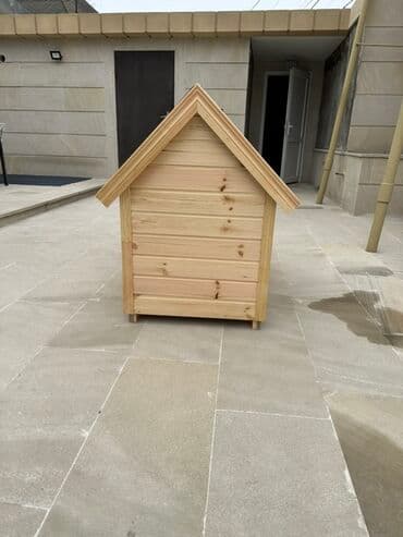 it üçün zəncir: Taxta it evi 1x60 - Material: təbii ağacdan yığılmış, hamar işlənmiş — 7