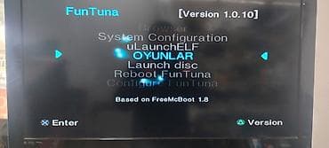 PlayStation 2 Slim (SCPH seriyası) – modlu FunTuna/FreeMCBoot 1.8