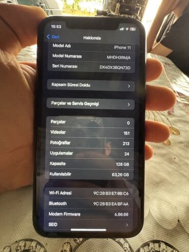 iphone 11 arxalıq: IPhone 11, 128 GB, Qara, Barmaq izi, Face ID, Sənədlərlə — 1