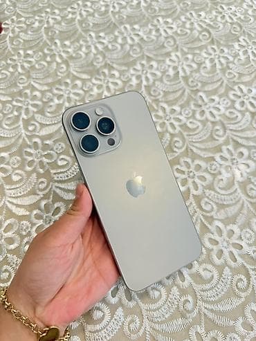 apple imac: IPhone 15 Pro Max, 256 GB, Gümüşü, Simsiz şarj, Face ID — 1