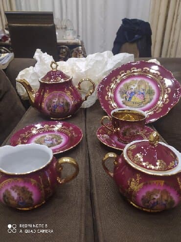 Çay dəsti, rəng - Qırmızı