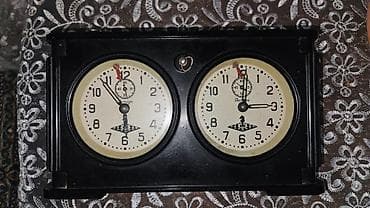 Шахматы: Şahmat saatı – mexaniki, iki tərəfli SSRİ istehsalı orijinal mexaniki — 1