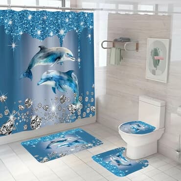 Hamam Pərdəsi Duş pərdəsi Ancaq tek perde qalib Olcusu 180x180 (son