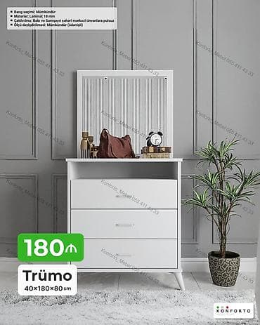 asma guzgu: Trümo – ağ rəngli, minimalist dizaynlı Xüsusiyyətlər: - Ölçü — 1