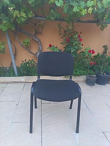 parca bez: Qara ofis/stul – sadə və rahat model - Rəng: qara - Material: parça — 1