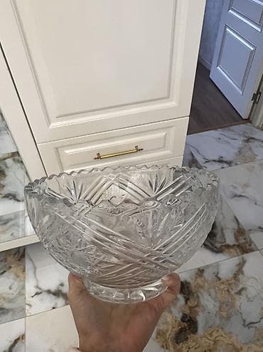 Кухонные принадлежности: Şüşə/kristal serviç qabı – dərin salat/ meyvə qabı - Material: qalın — 4