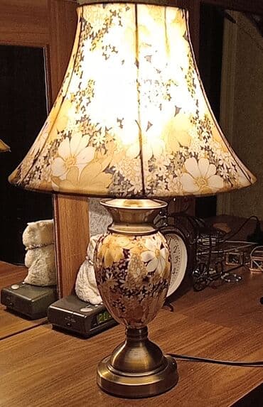 sebeke dekor: Güllü naxışlı masa lampası - Klassik dizayn: Geniş, dalğalı formalı — 3