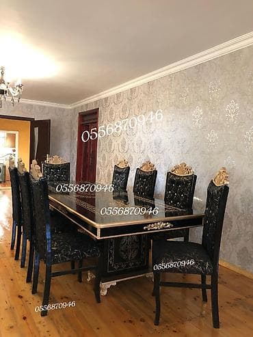 Qonaq otağı üçün, Yeni, Açılmayan, Oval masa, 6 stul