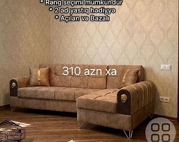 divan modelləri: Künc divan – açılan və bazalı model - Rəng seçimi mümkündür - — 1