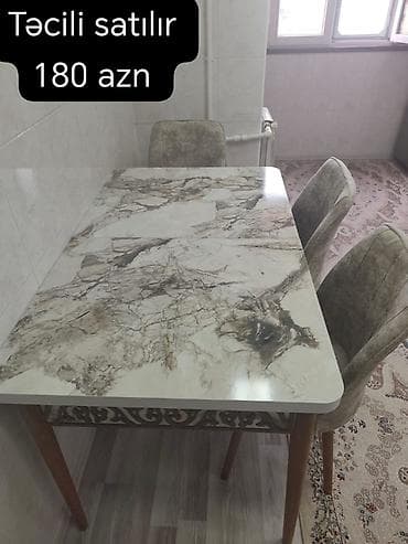 Fatos‼️ Təcili Satılır ‼️ Mətbəx masa və 3 atulu Yeni kimidi Qiymət