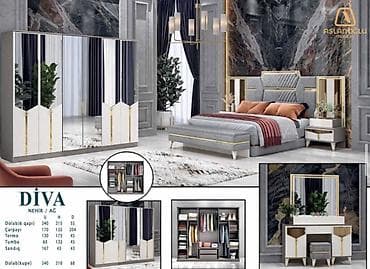 islenmis sifer satilir: Двуспальная кровать, Шкаф, Трюмо, Тумба, Новый — 1