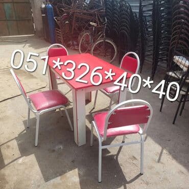 Masa və oturacaq dəstləri: Mətbəx üçün, Yeni, Açılmayan, Kvadrat masa, 4 stul — 9