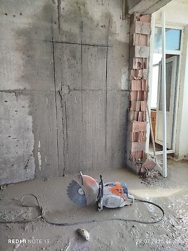 hamam qapıları: Beton divarlarda qapı və pəncərə boşluqlarının kəsilməsi xidməti - — 2