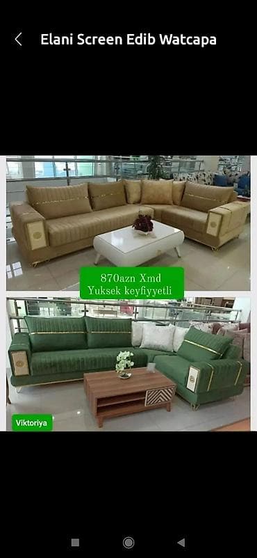 Künc divan dəsti – “Viktoriya” modeli - L-şəkilli künc divan: yumşaq