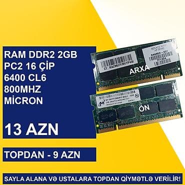 intel core i: Operativ Yaddaş "DDR2 2GB 667/800Mhz Sodimm" SAYLA ALANA VƏ USTALARA — 4
