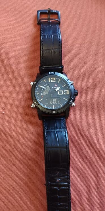 sport saat: İşlənmiş, Qol saatı, NaviForce, rəng - Qara — 1