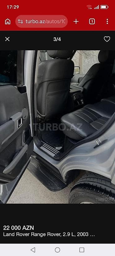 dumanni faralar: Land Rover Range Rover: 2.9 l | 2003 il Ofrouder/SUV — 4