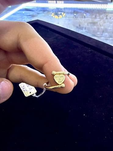 qizil kolye: Üzük, Tiffany, Sarı qızıl, 585 Əyar, Qaşsız — 2