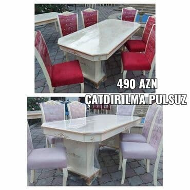 metbex stol stulları qiymetleri: Sifarisle ‼️Masa və 6 oturacaq 🌸Reng secimi var 🌸Yüksək keyfiyyət — 1