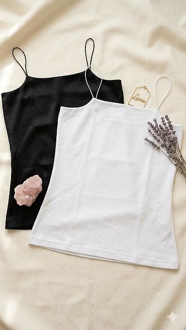 Qadınlar üçün bazalı mayka/top dəsti - Model: İncə askılı və klassik