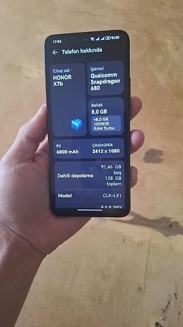 qoz bisiren aparat: Honor X7b, 128 GB, rəng - Qara, Sensor — 1