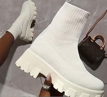 Çəkmə, Ölçü: 40.5, rəng - Ağ, İşlənmiş