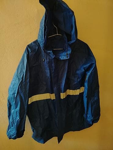S razmer Mavi rəngdə kapüşonlu yağmurluq/paltar - Suya davamlı nazik